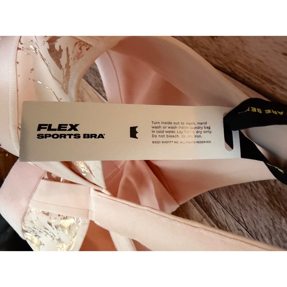 Shefit Flex Sports Bra Zip Front High Impact Adjustable Blush Pink 2Luxe NWT - Picture 3 of 4